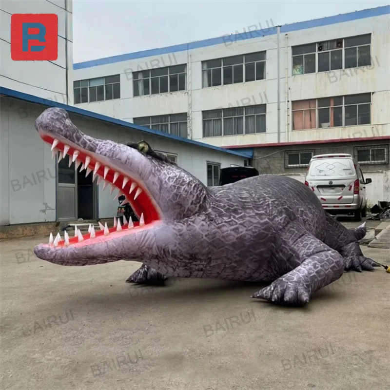 Customized inflatable reptiles inflatables cartoon crocodile realistic animal for zoo advertising