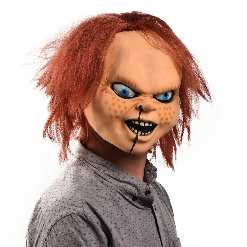 

2023 Chucky Mask Child's Play Costume Masques Ghost Chucky Masks Horror Face Latex Mascarilla Halloween Devil Killer Doll Helmet