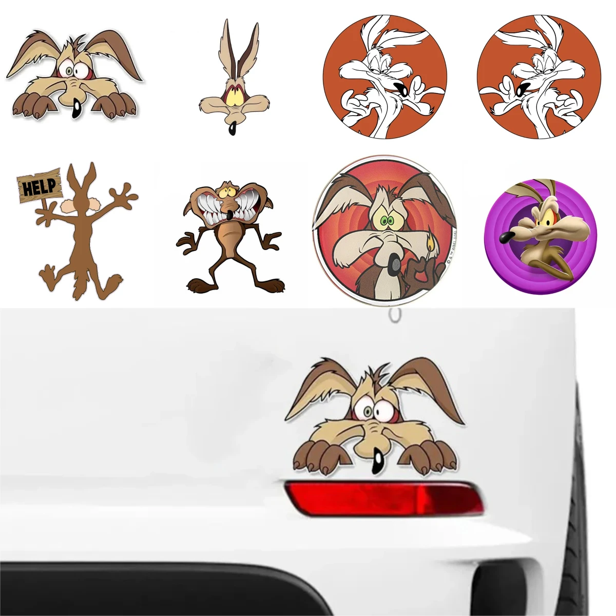 

Funny Wile E Coyote Vinyl Car Stickers Waterproof - Scratch Resistant Decals for Auto Body Motorcycle Helmet