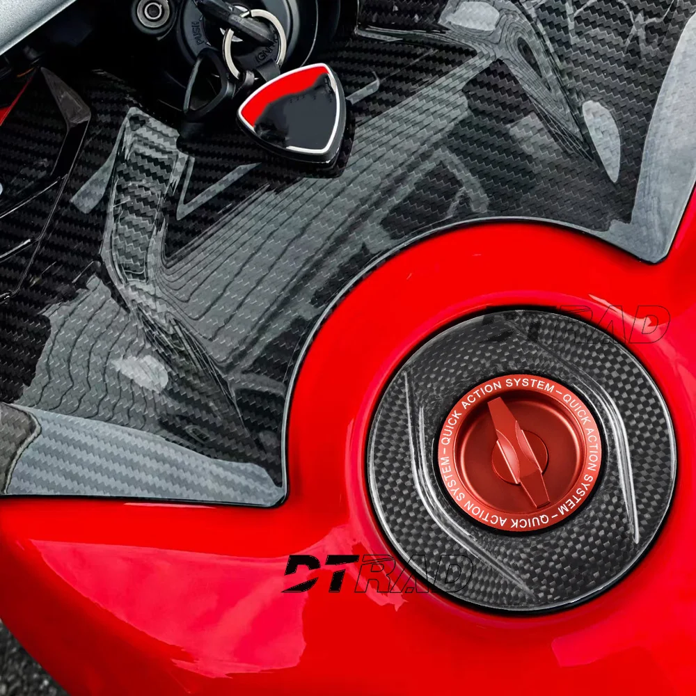 For DUKE 690 2012-2017 DUKE 690 R 2014-2017 Carbon Fiber Keyless Quick Action Fuel Tank Caps Motorcycle Airbox Gas Oil Cover