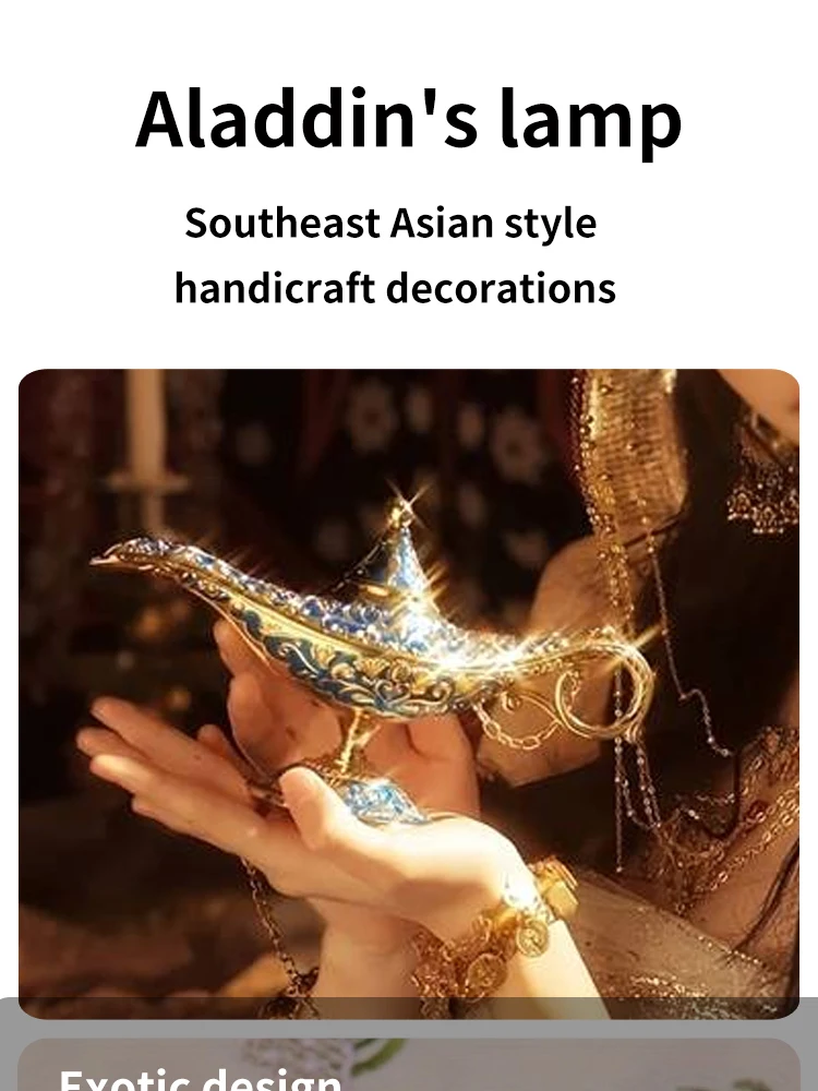 Aladdin Lamp Decoration European Vintage Home Decoration Russian Wishing Lamp Metal Decoration Crafts view 4