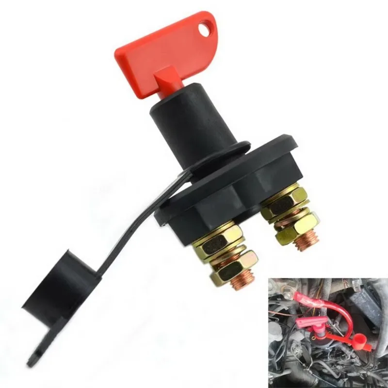 2 Headed Copper Pillar M8/M10 Car's Power Main Switch Disconnector Automatic Switch For RV Ship Batteries Waterproof Insulation