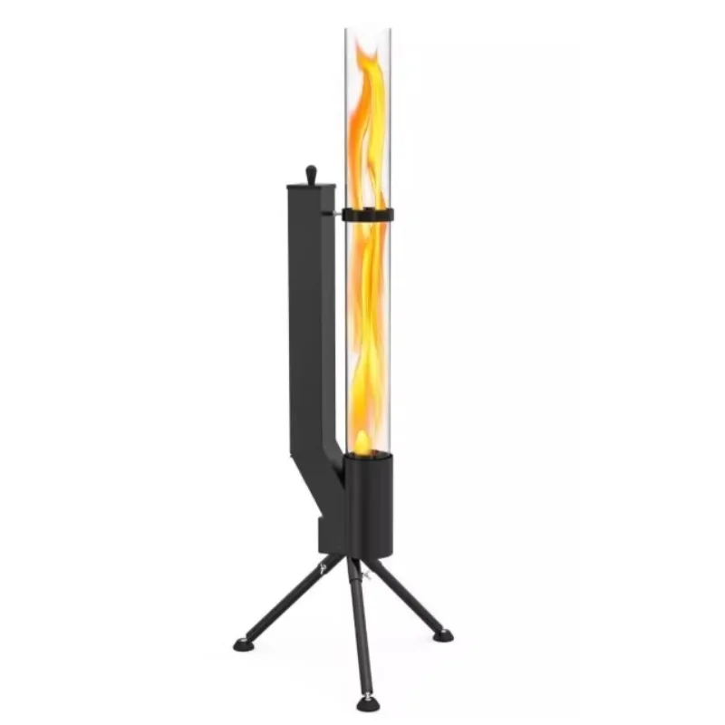 Stainless Steel Rocket Furnace for Outdoor Camping Portable Household Heating with Glass Granular Output
