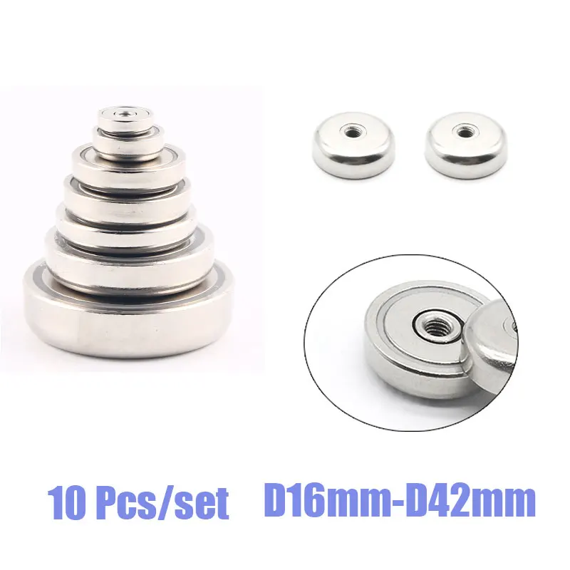 

10 Pcs Neodymium Shallow Pot Magnets With Internal Thread Hole D16mm-D42mm Magnet Internal Threaded Pot Magnet Material