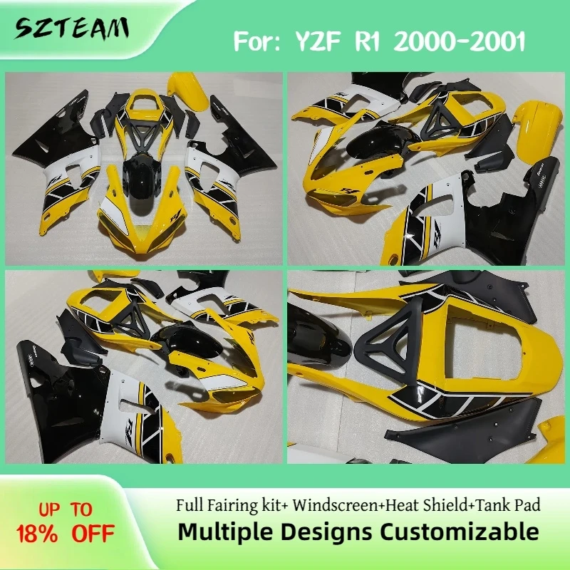 

Комплект обтекателей для Yamaha YZF R1 2000-2001, неоригинальные, литьевые, для мотоциклов, YZF-R1 00-01