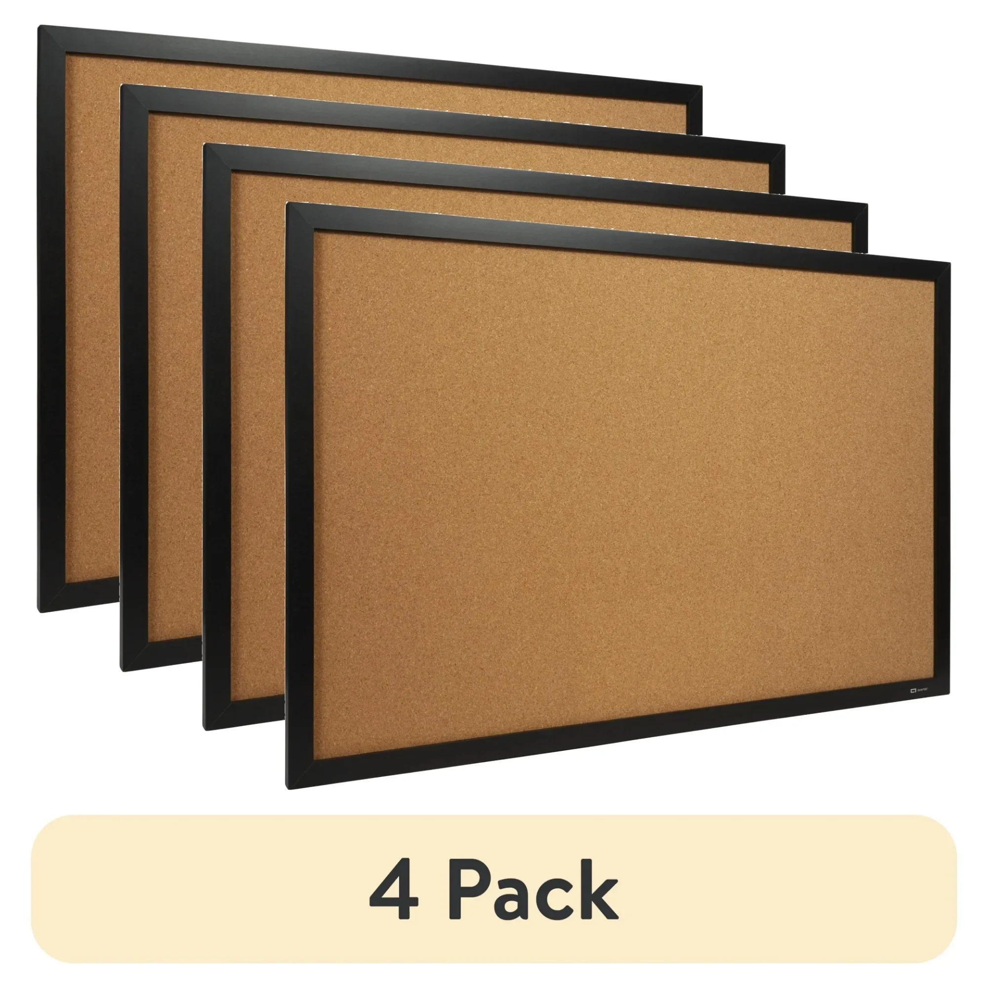4 عبوات من لوحات الإعلانات المصنوعة من الفلين مقاس 24 × 36 بوصة، ولوحات إعلانات بإطار أسود للمكتب والفصول الدراسية والمنزل، وسطح مناسب للدبوس