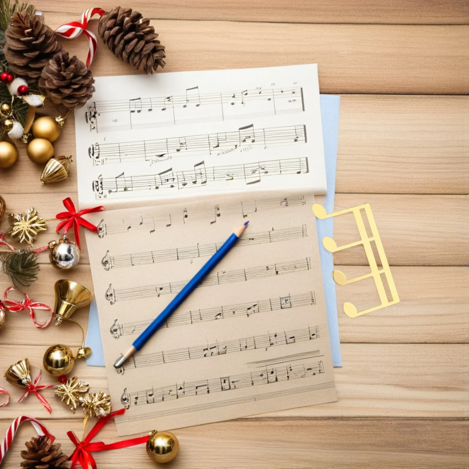 

2pcs Sheet Music Clip: Metal Page Holder Gold Finish For Piano Guitar Clarinet Saxophone Trumpet Violin Portable Clamp Stand