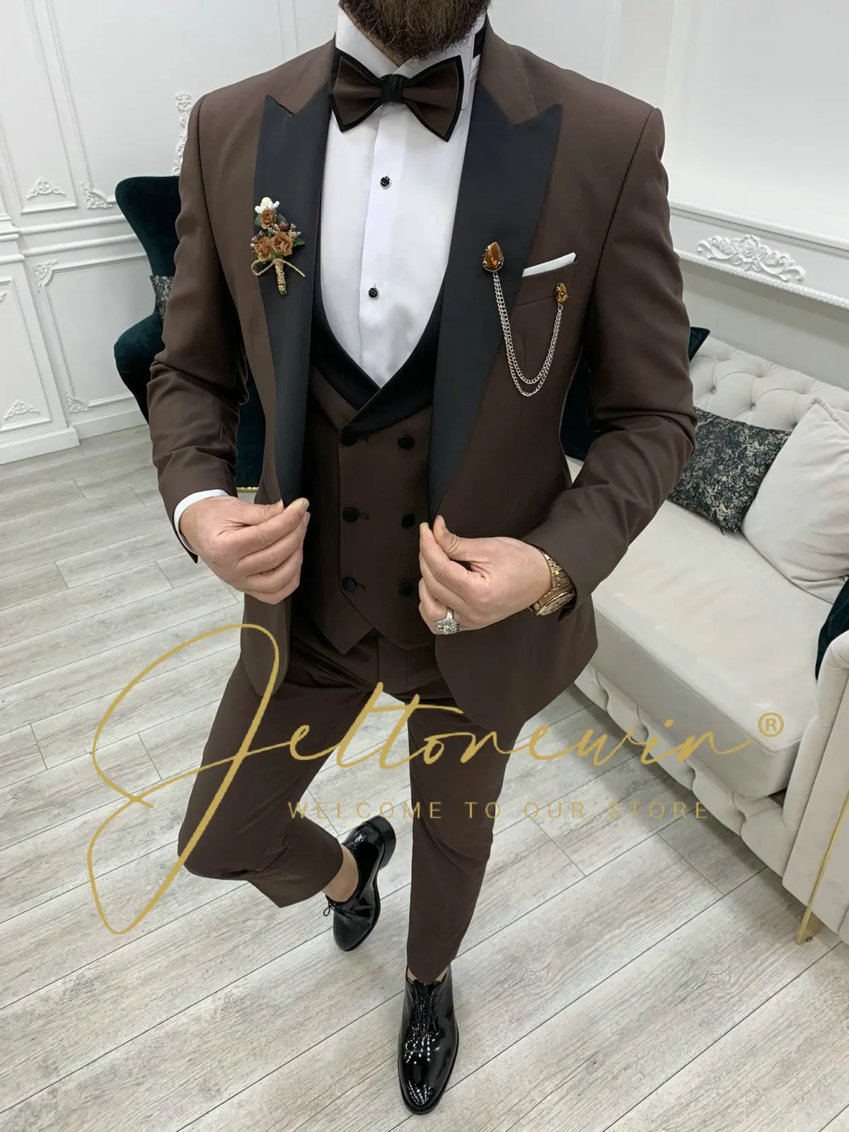 

Mens Suits 3 Pieces Men Dress Suits Casual Office Business Suits For Wedding(Blazer+Vest+Pants)Men Prom Suit Wedding Tuxedo