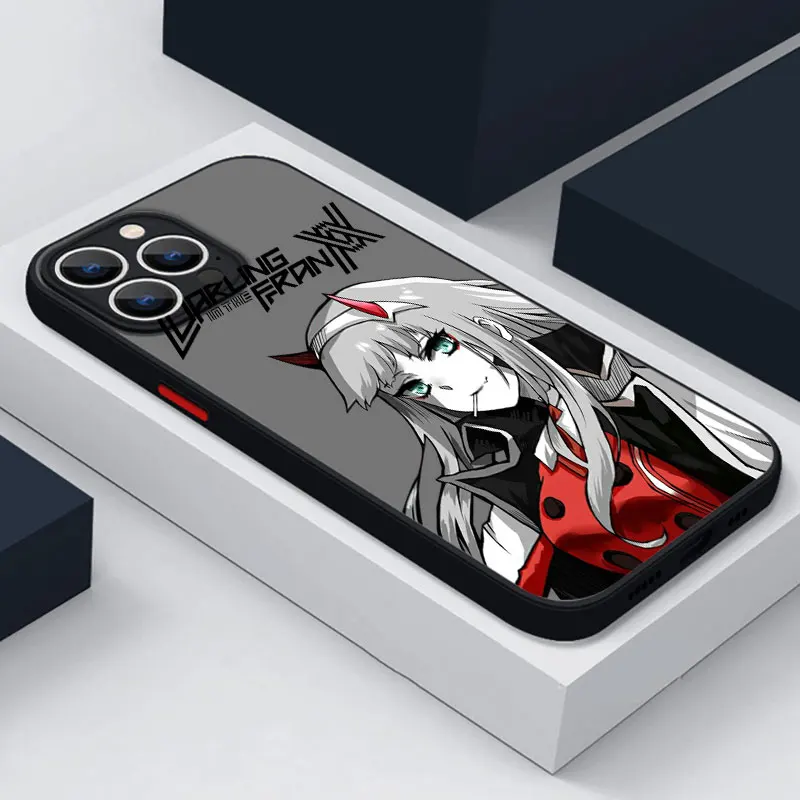 Darling In The Franxx For Apple iPhone 15 14 13 12 11 mini XS XR X 8 7 Pro Max Plus Frosted Translucent Phone Case