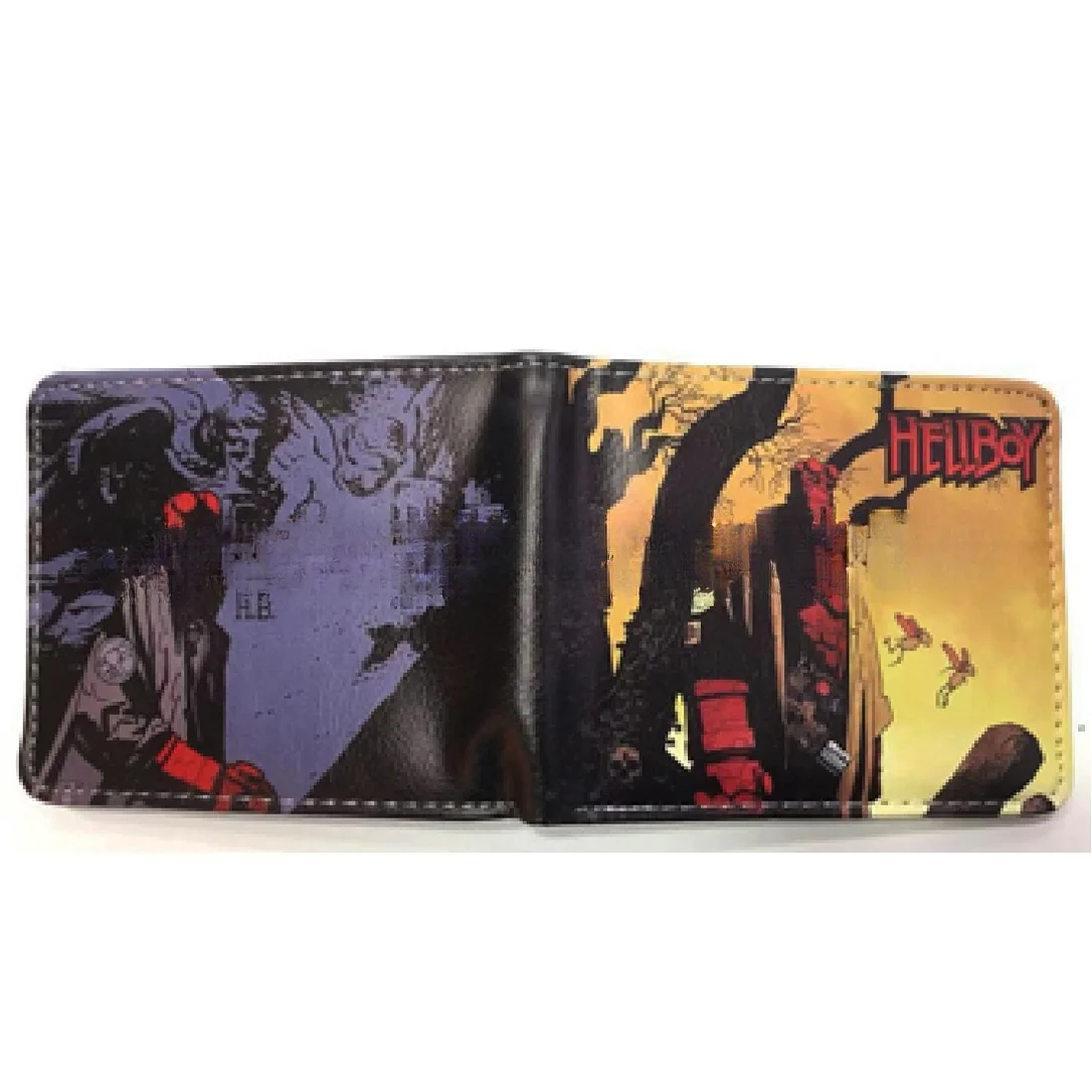 Hot Anime Foldable Wallet Hellboy Men Children Bank ID Card Holder Card Clip Bag Cartoons Cosplay Clutch Wallets Birthday Gifts