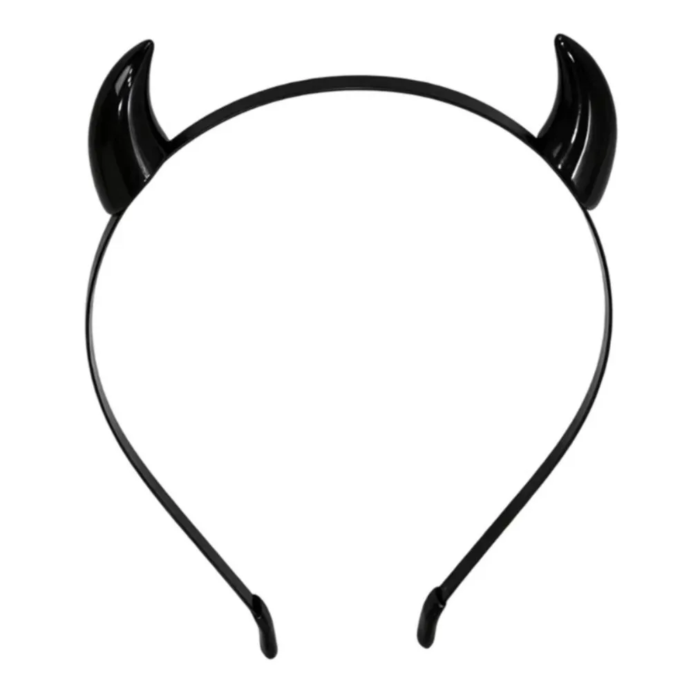Animal Devil Horn Hairband Resin Non-slip Ox Horn Hair Clips Hair Hoop Alligator-clip Anime Headband Music Festival