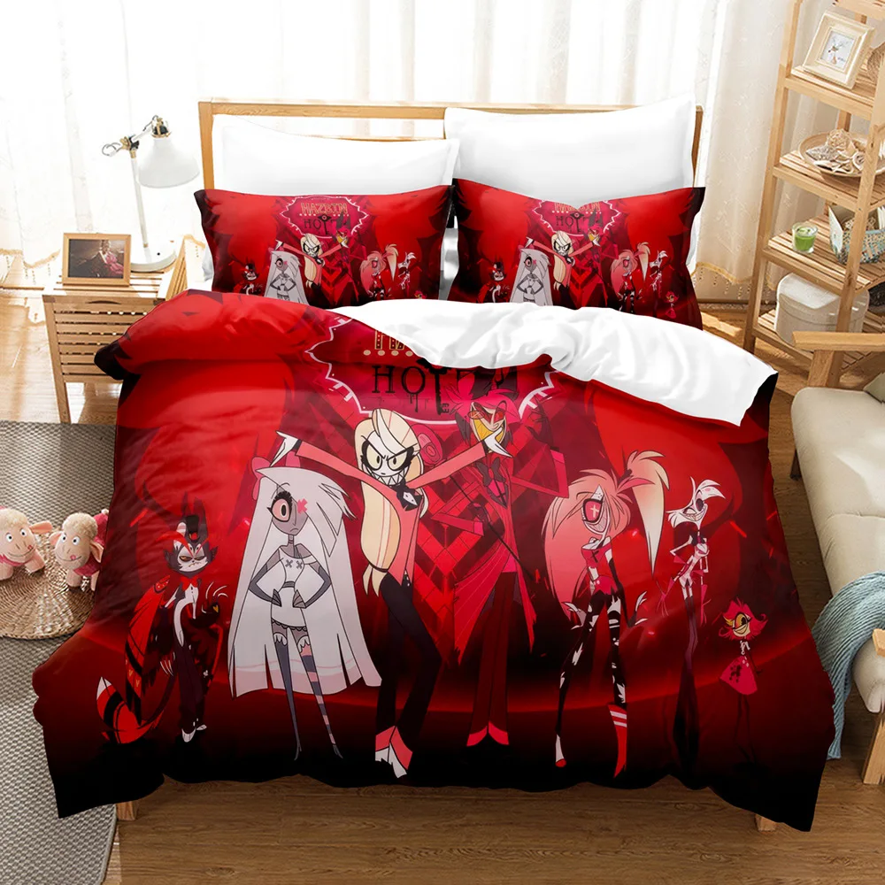 

Fashion Cartoon Hazbin Hotel Bedding Set Duvet Cover Set With Pillowcase Twin Full Queen King Bedclothes Bed Linen Home Textiles