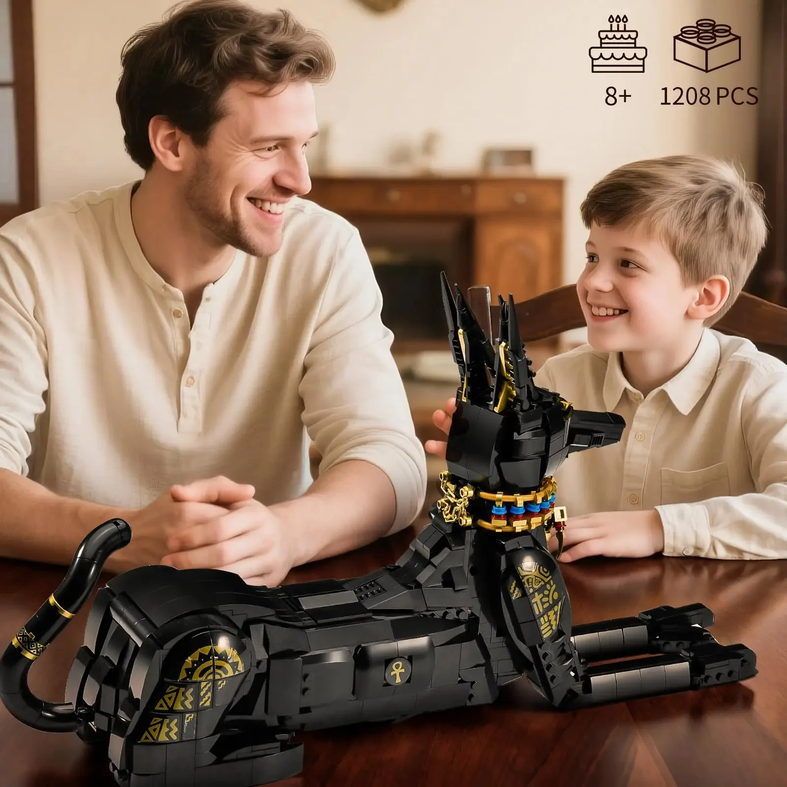 

MOC City 1208pcs Ancient Egyptian Pharaoh Dog Model Building Blocks Set DIY Magical Animal Anubis Bricks Toys For Kids Gifts