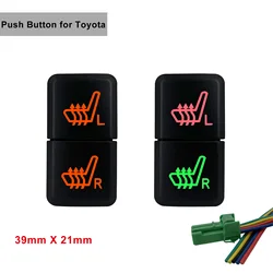 12V Seat Heating Switch Seat Heated Push Button Dual Push Button Switch for Toyota Prado 4Runner Landcruiser FJ Cruiser Tacoma