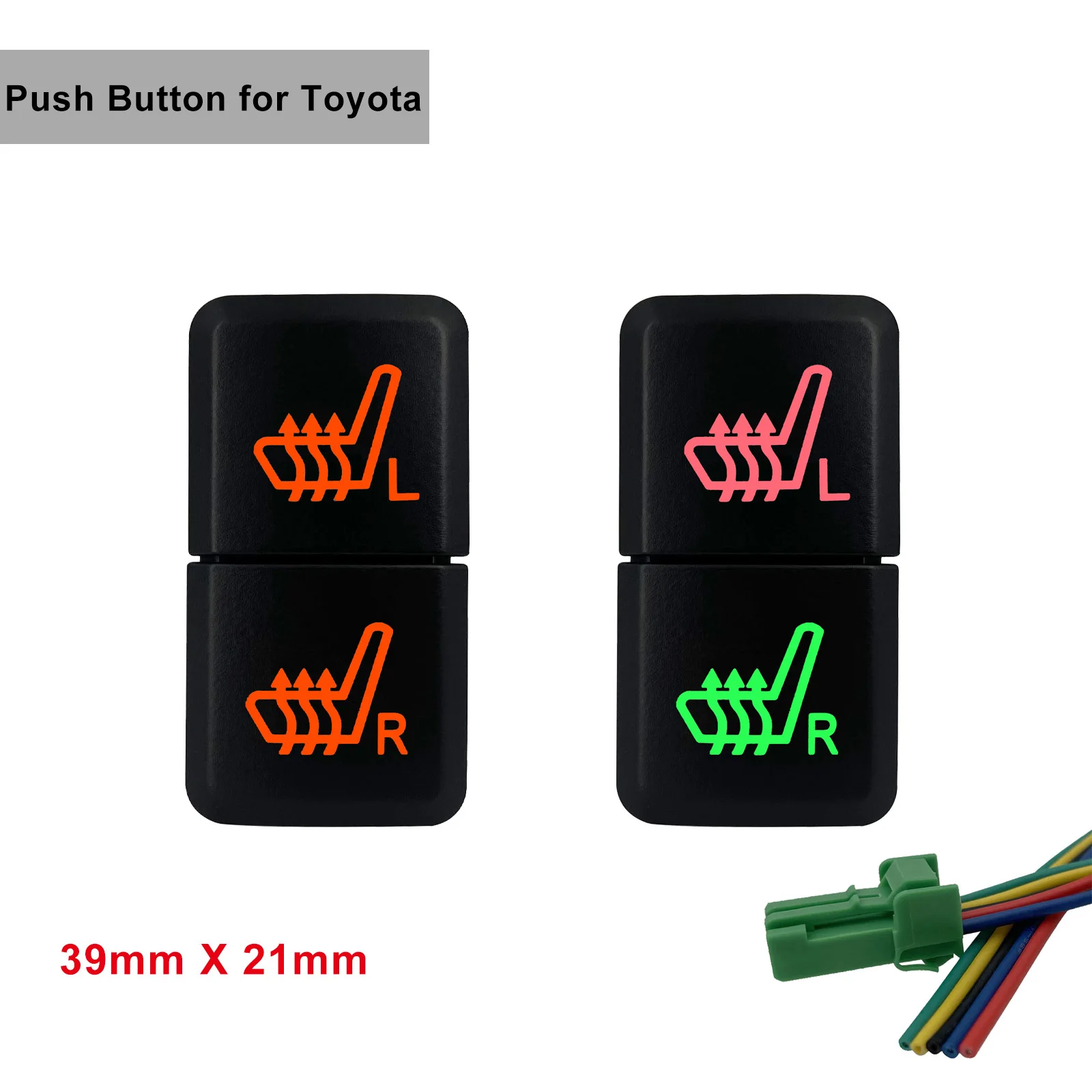 12V Seat Heating Switch Seat Heated Push Button Dual Push Button Switch for Toyota Prado 4Runner Landcruiser FJ Cruiser Tacoma