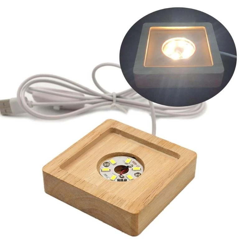 573B Lighted Display Lamp Base Stand LED Lights Display Base for La-ser Crystal