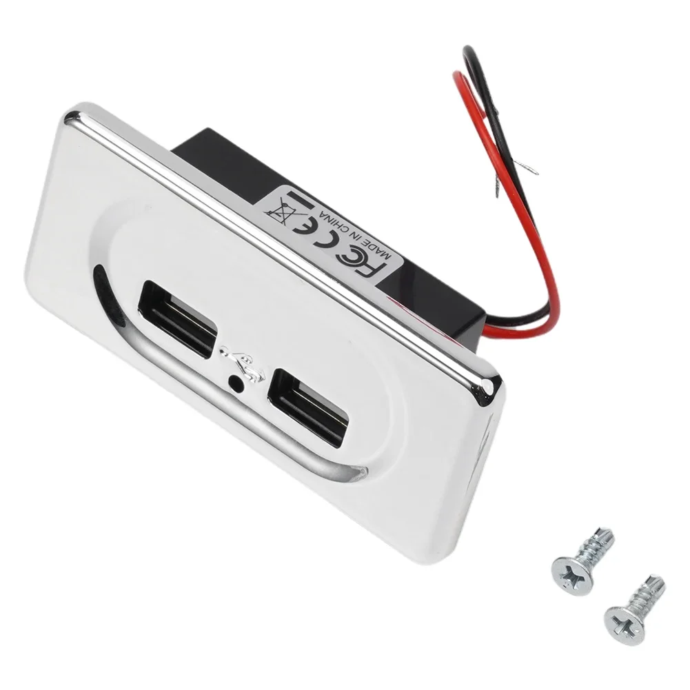 Dual USB Charger Dual Usb Ports Socket Charger 12V/24V 3.1A 3pcs 5V ABS USB Charger For Camper Caravan Motorhome