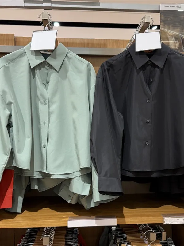 

Женская повседневная приталенная рубашка с длинным рукавом, универсальная, весенняя, новая модная модель из полиэфирного волокна, не мнется, стандартной длины