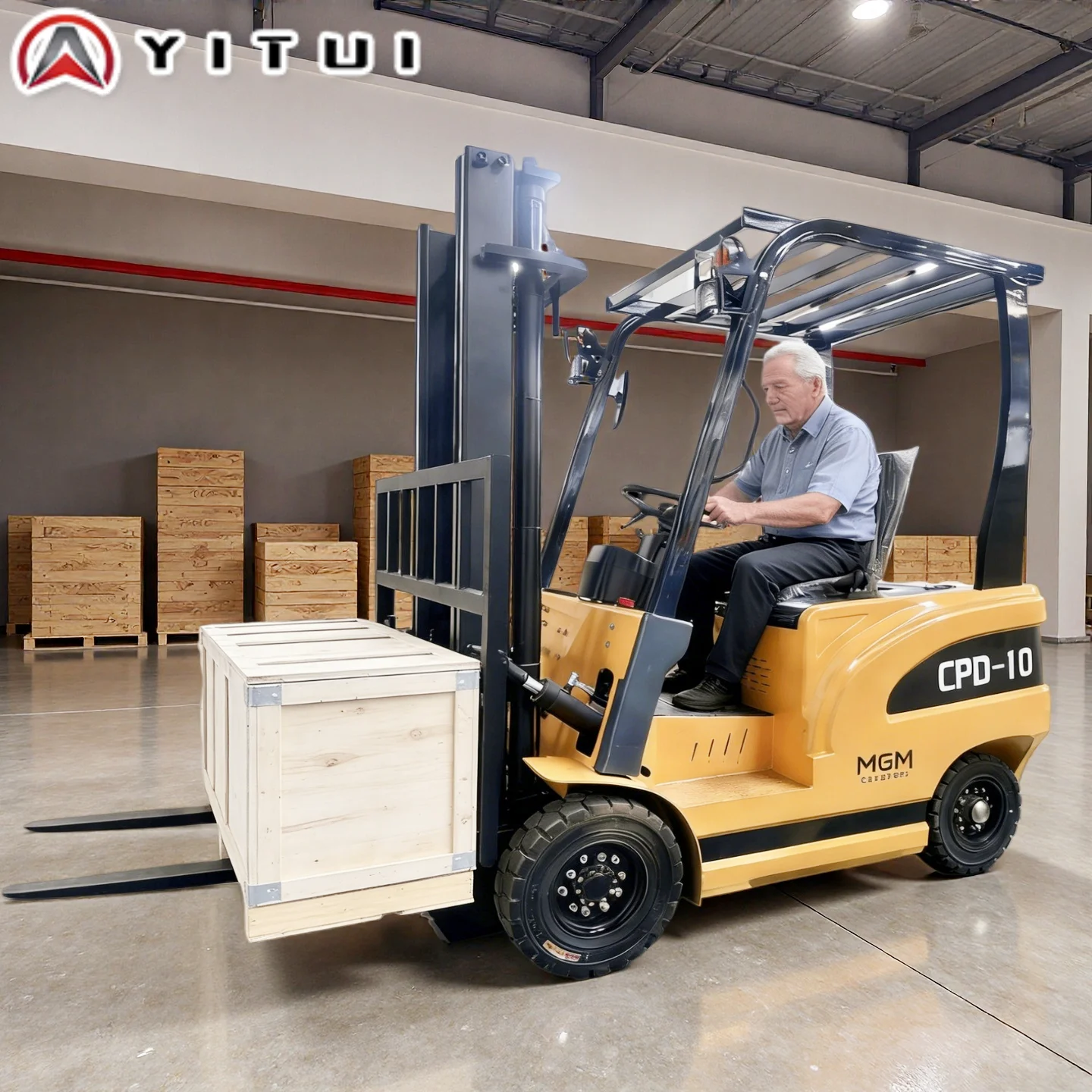 

Индивидуальный электрический вилочный погрузчик для помещений, 1,0 тонны, для склада, на аккумуляторе, для погрузки грузов