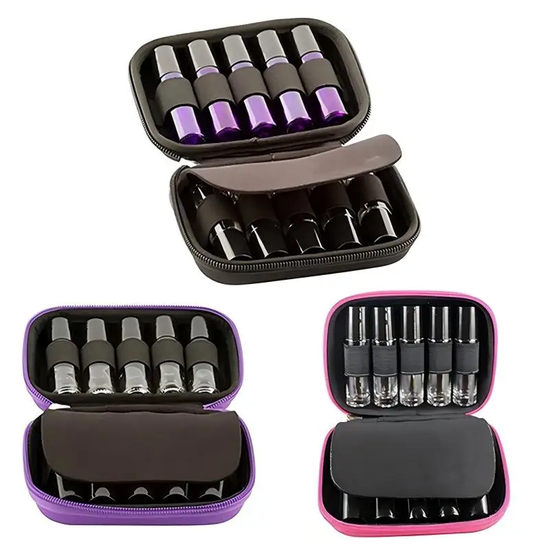 10Pcs EVA Essential Oil Storage Bag for 5ml 10ml Roller Bottles Compatible with Doterra Portable Shockproof Travel Carrying Case