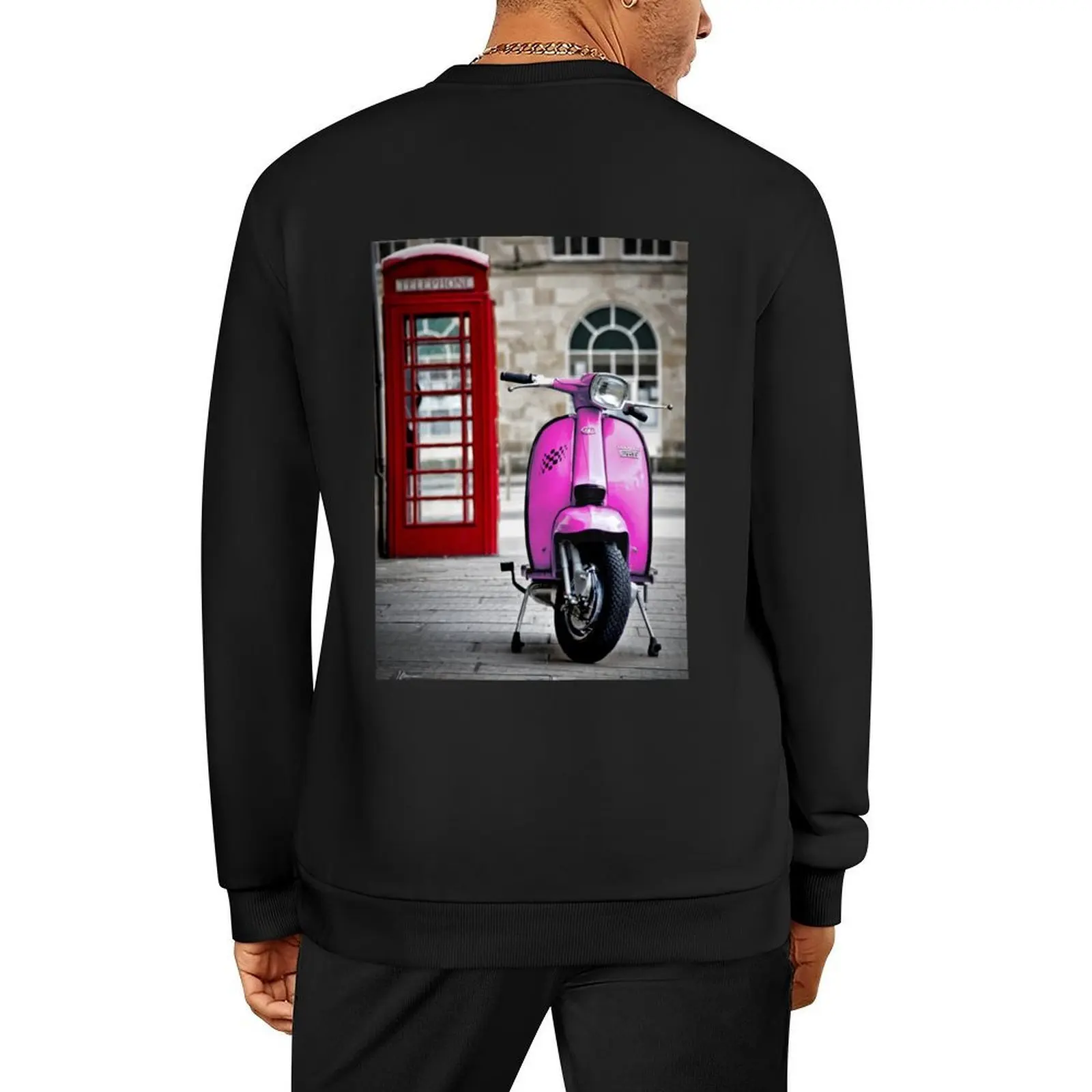 

Italian Pink Lambretta GP Scooter Pullover korean autumn clothes korean clothes mens clothes sweatshirt male