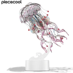 Piececool-rompecabezas 3D de medusas para adultos, modelo de Metal, Kits de construcción, juguete DIY, 4 colores, regalos