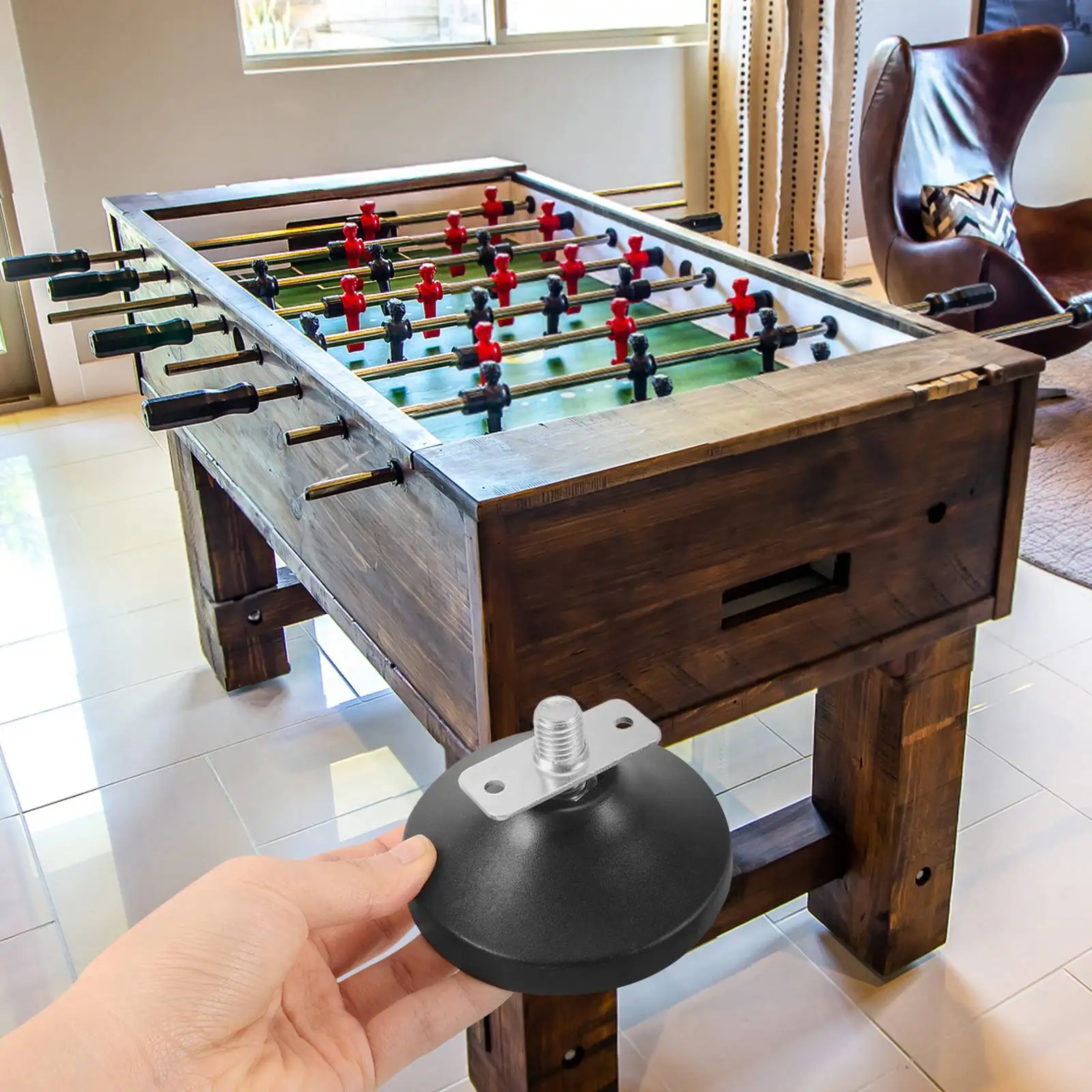 4pcs Foosball 테이블 피트 조정 가능한 레벨러 헤비 듀티 미끄럼 방지 패드 가구 다리 적합한 모든 테이블 의자 캐비닛