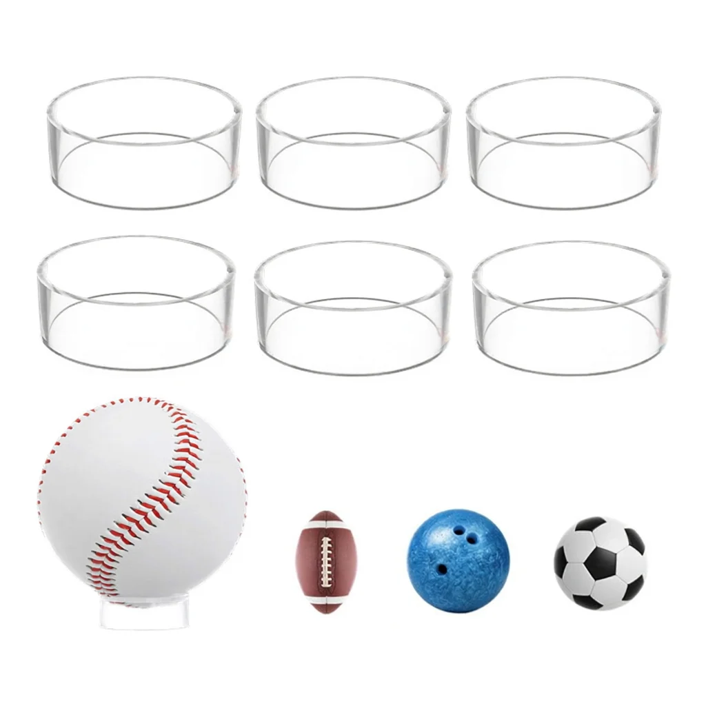 Transparent acrylic basketball football bowling volleyball sporting goods base display stand Ball ring base frame