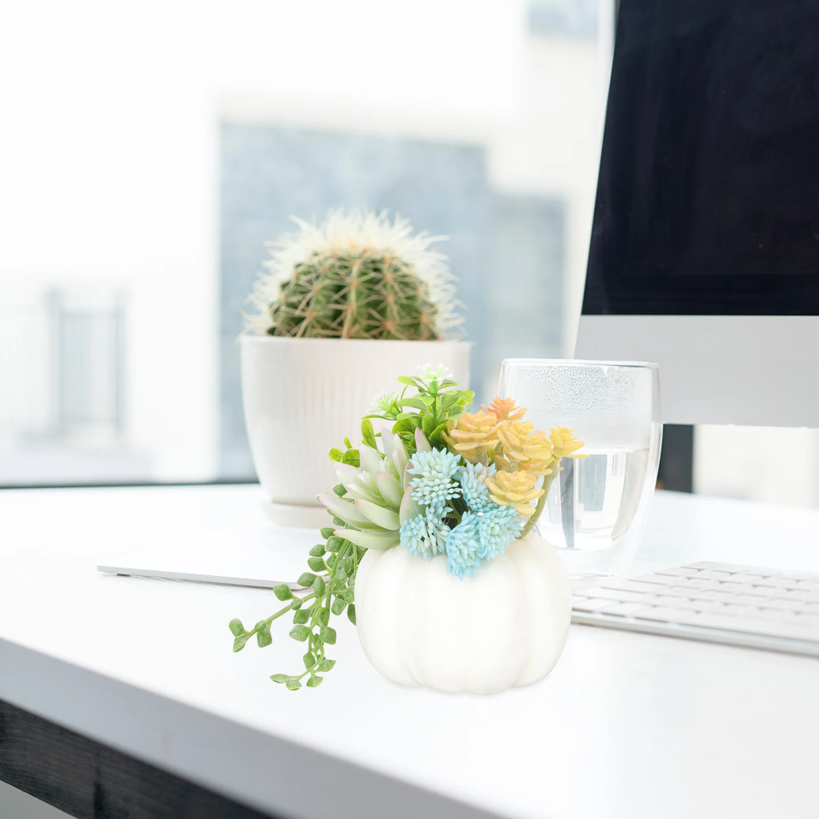 

Artificial Bonsai Pumpkin Potted Decor Vivid Colorful Simulation Succulent Office Desk Decoration Artificial Bonsai