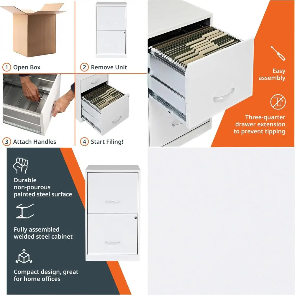 

Компактный стальной шкаф для документов с 2 ящиками, предварительно собран, идеально подходит для дома и небольшого офиса, формат Letter, производство Северная Америка