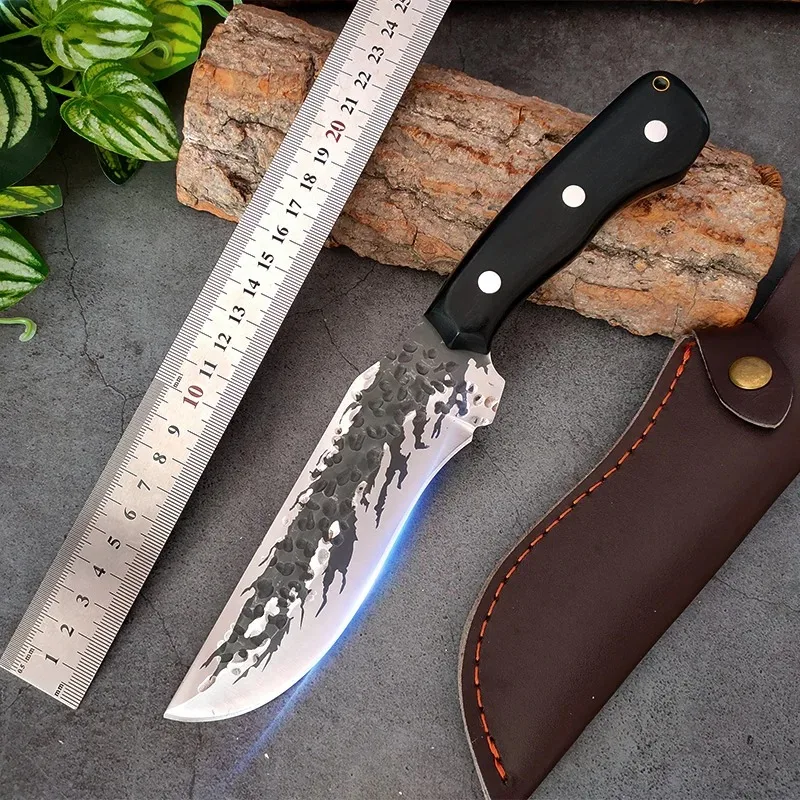 Meat Cleaver 5Cr15 Stainless Steel Kitchen Boning Knife Utensils Cutter Chef Slicing Knife Handmade Forged Butcher Fish Knife