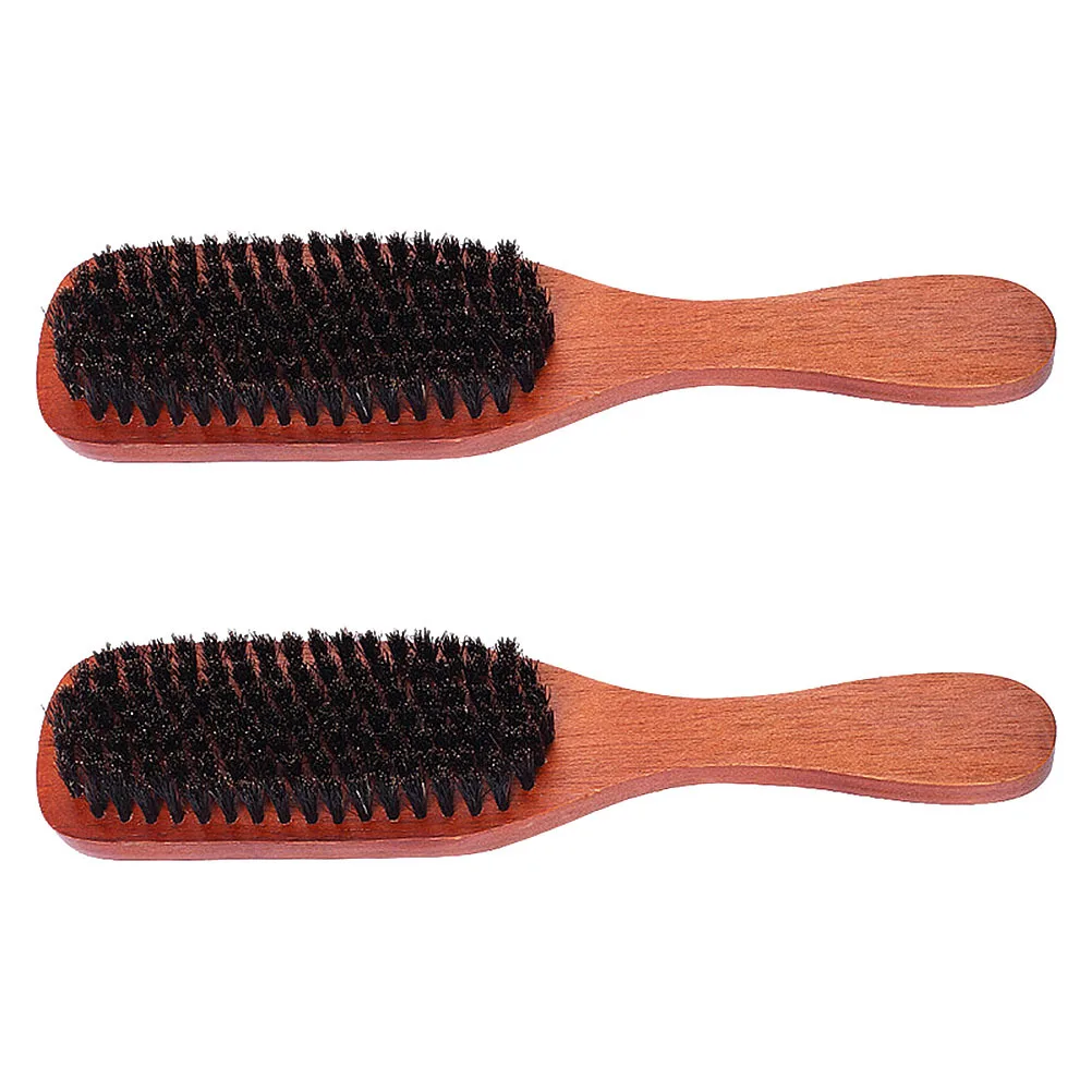 

2 шт. щетка для волос из цельной древесной щетины для женщин и мужчин, мягкая расческа из щетины кабана, портативная щетка для ежедневного ухода и ухода за бородой