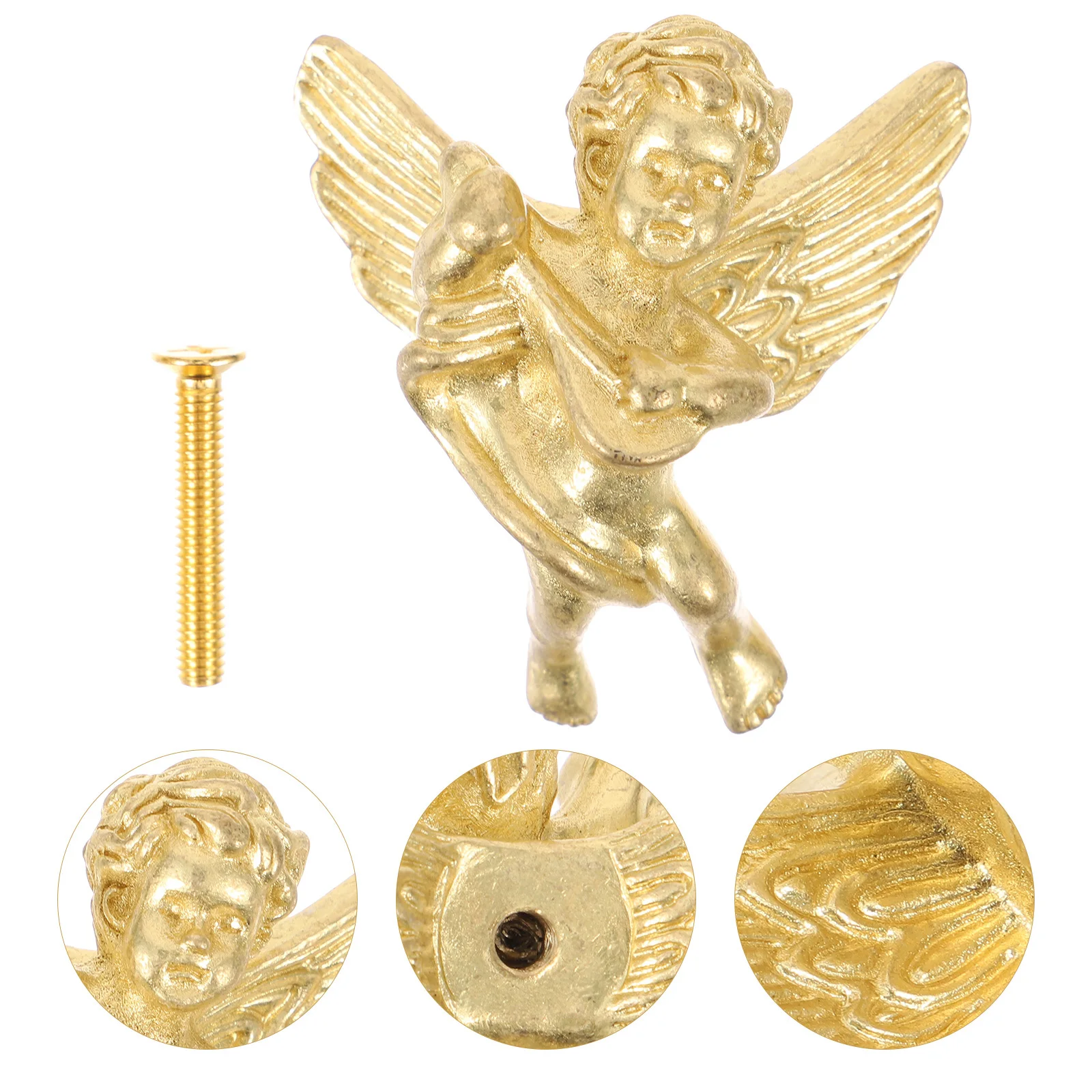 

Animal Handle Modern Metal Cabinet Knob Decorative Drawer Pull Angel Design Dresser Hardware Brass Cupboard Knob For