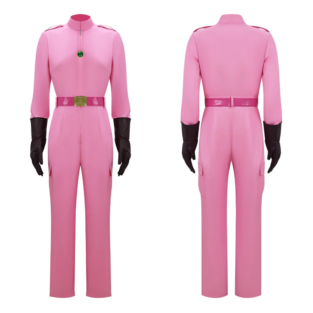 

Princess Peach Pink Jumpsuit Cosplay Costume Movie Character Halloween Masquerade Performance Clothes for Adults