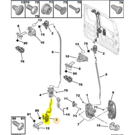 LUGGAGE COVER BOTTOM LOCK NEMO-BIPPER-FIORINO 2007- 461152326