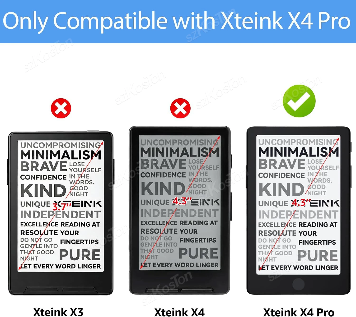 Magnetic Case for XTEINK X4 Pro eBook Reader PU Leather Protective Cover for XTEINK X4 Pro eReader Anti-Scratch Protection Shell