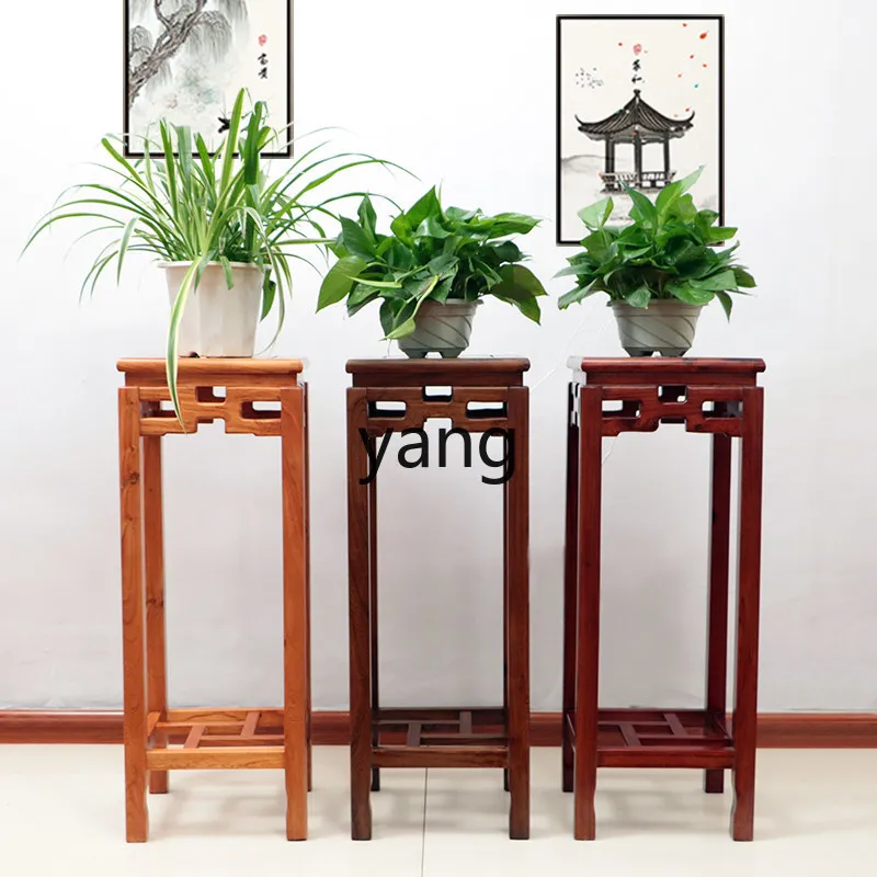 LMM solid wood flower rack, living room floor-to-ceiling Chinese multi-layer shelf elm