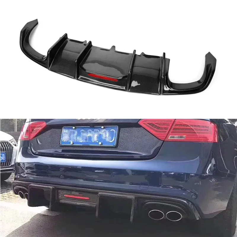 Factory A5 S Line S5 KB Style Carbon Fiber Rear Diffuser with Light for Audi A5 S5 B8.5 2012 2013 2014 2015 2016 Sport Diffuser