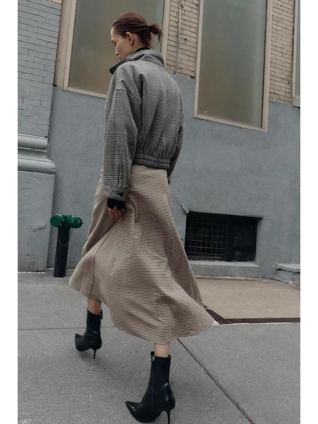 ハイウエストAラインミディスカート ベルト付き チェアードクロック スレ 冬 ファッション レディース 通勤 ハイウエストミディスカート