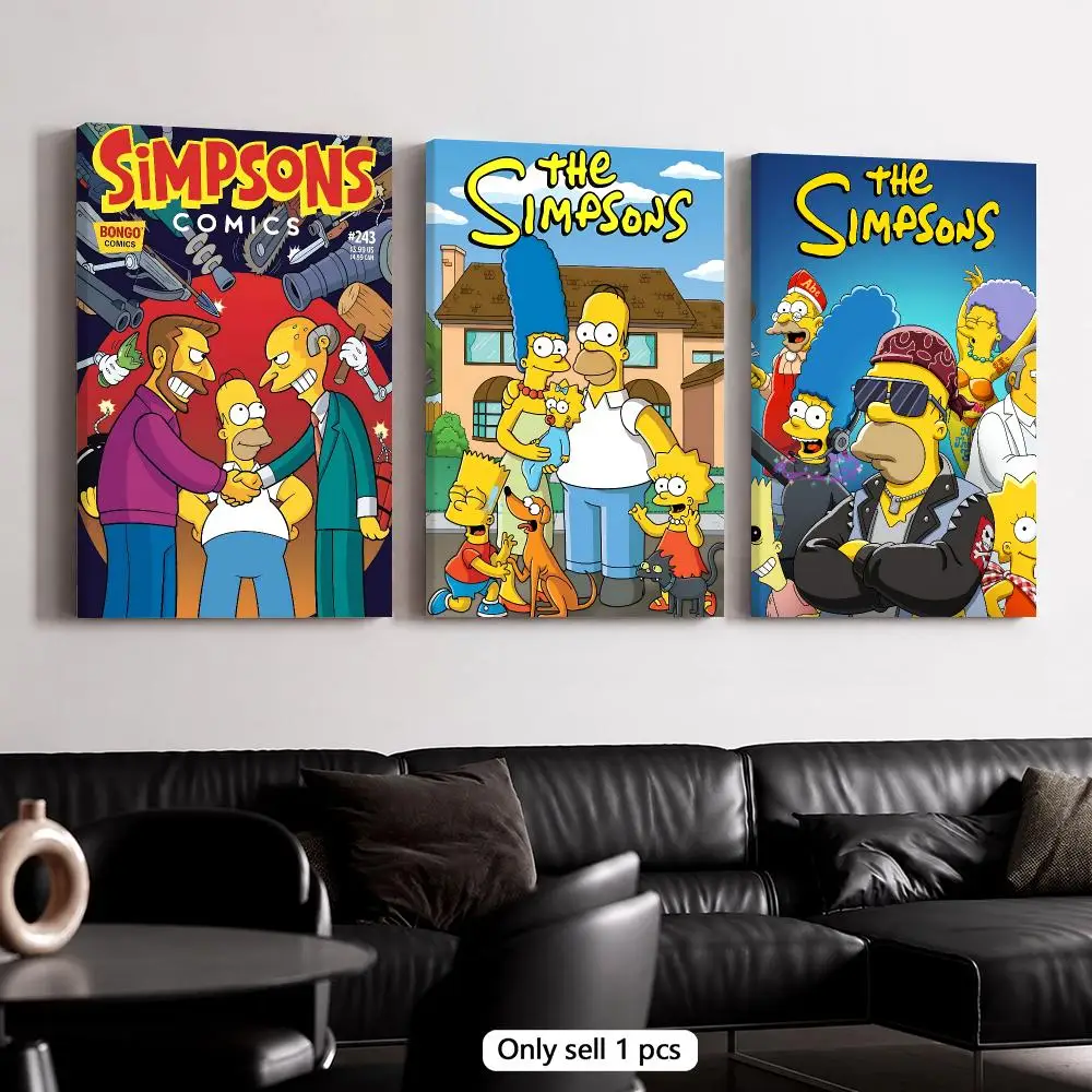 Animation T-The Simpsons Framed Wall Painting Wooden Canvas Poster Stretcher Frame Inner Frame Kit for Wall Art Painting