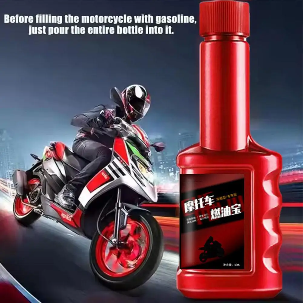 Motorcycle Fuel Additive 60ml Carbon Deposit Cleaner Engine System Injector Valve Restores Power Gas Saver Oil Treatment