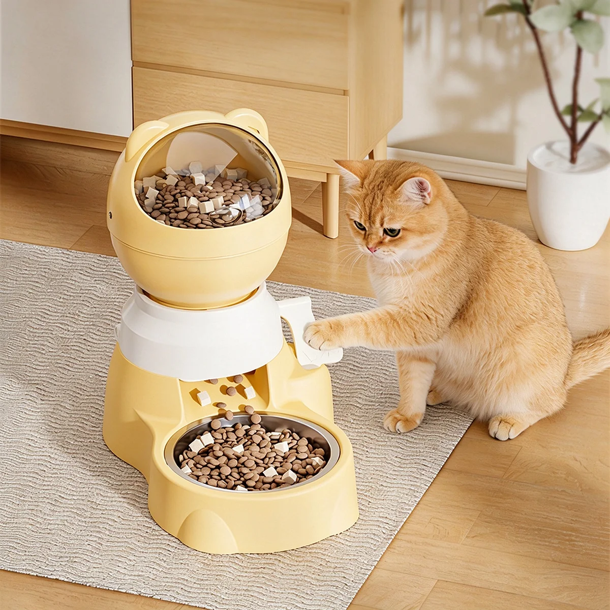 Pet Puzzle Interactive Press Feeder Training Device For Cats And Dogs Food Dispensing By Pressing Automatic Feeder Pet Supplies
