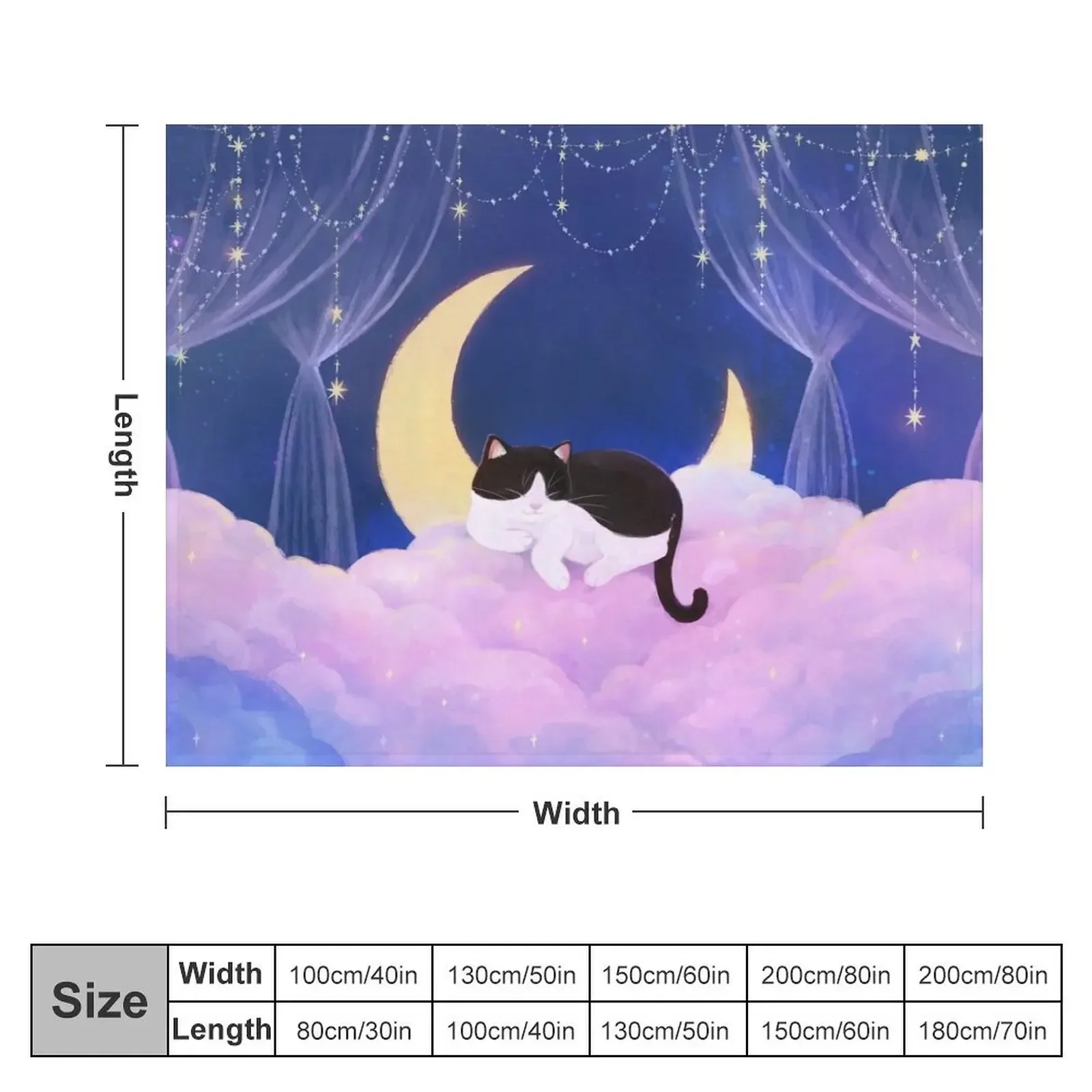 Tuxedo Cat on Pink Clouds Throw Blanket Fashion Sofas Multi-Purpose anime Comforter Blankets