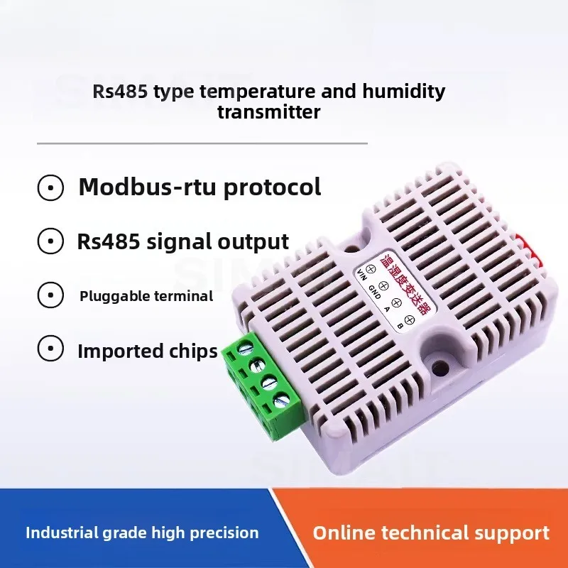 Free Shipping Industrial RS485 Temp/RH Transmitter | Modbus Protocol, DIN Rail Mount | High-Precision Data Acquisition Module