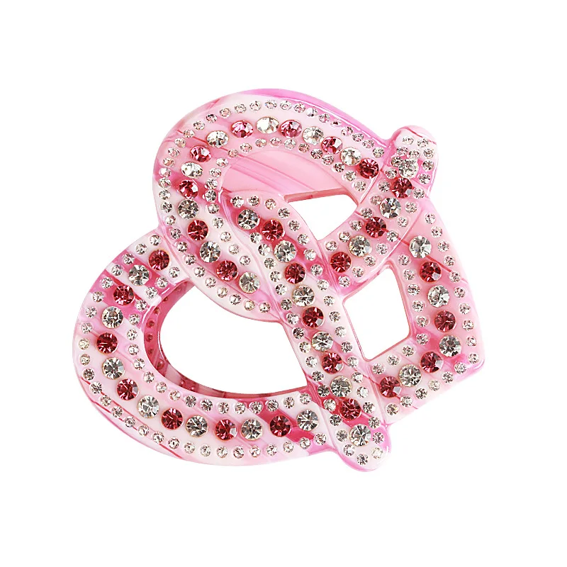 Luxury Heart Spark Rhinestones Hair Claw Clip for Women Girls Charming Handmade Hair Jewelry Ornament Accessory - Office Career