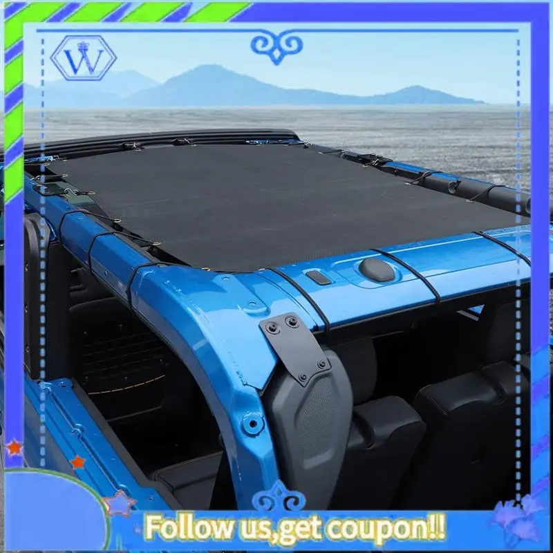 

M46K-Sunshade Mesh Shade Top Cover Provides Roof UV Sun Protection For Ford Bronco 2 Door 2021 2022 2023 Accessories