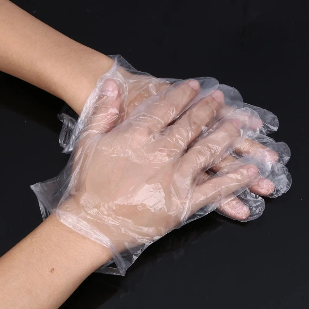 3000-100pcs Disposable Gloves Plastic Gloves Transparent Kitchen Bathroom Cleaning Gloves For DIY Cooking Kitchen Accessories