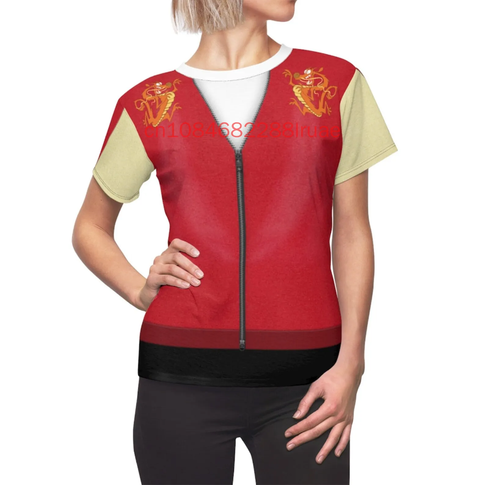 ثلاثية الأبعاد مطبوعة ديزني مولان المرأة قصيرة الأكمام تي شيرت الصيف موضة جديدة Harajuku الجولة الرقبة المرأة تي شيرت