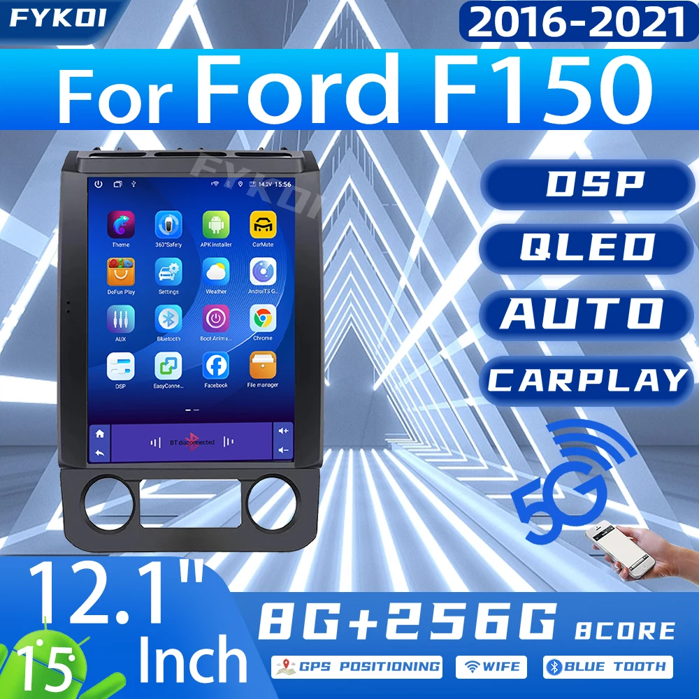 

Car Radio 12.1Inch Android 15 For Ford F150 2016-2021 Intelligent Systems Carplay Auto Screen Head Unit GPS 4G WIFI FM Bluetooth