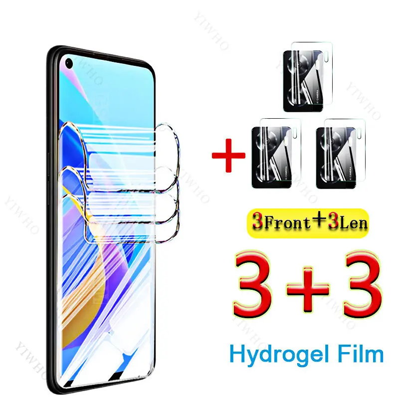 6in1 Front Hydrogel Film 6.56 Inch for Oppo A76 Camera Lens Screen Protectors for Oppo CPH2375 A 76 Not Glass Camera Lens Safety